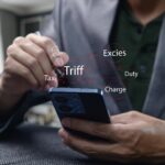 Businessman Analyzing Trade Terms with Smartphone in Modern Office